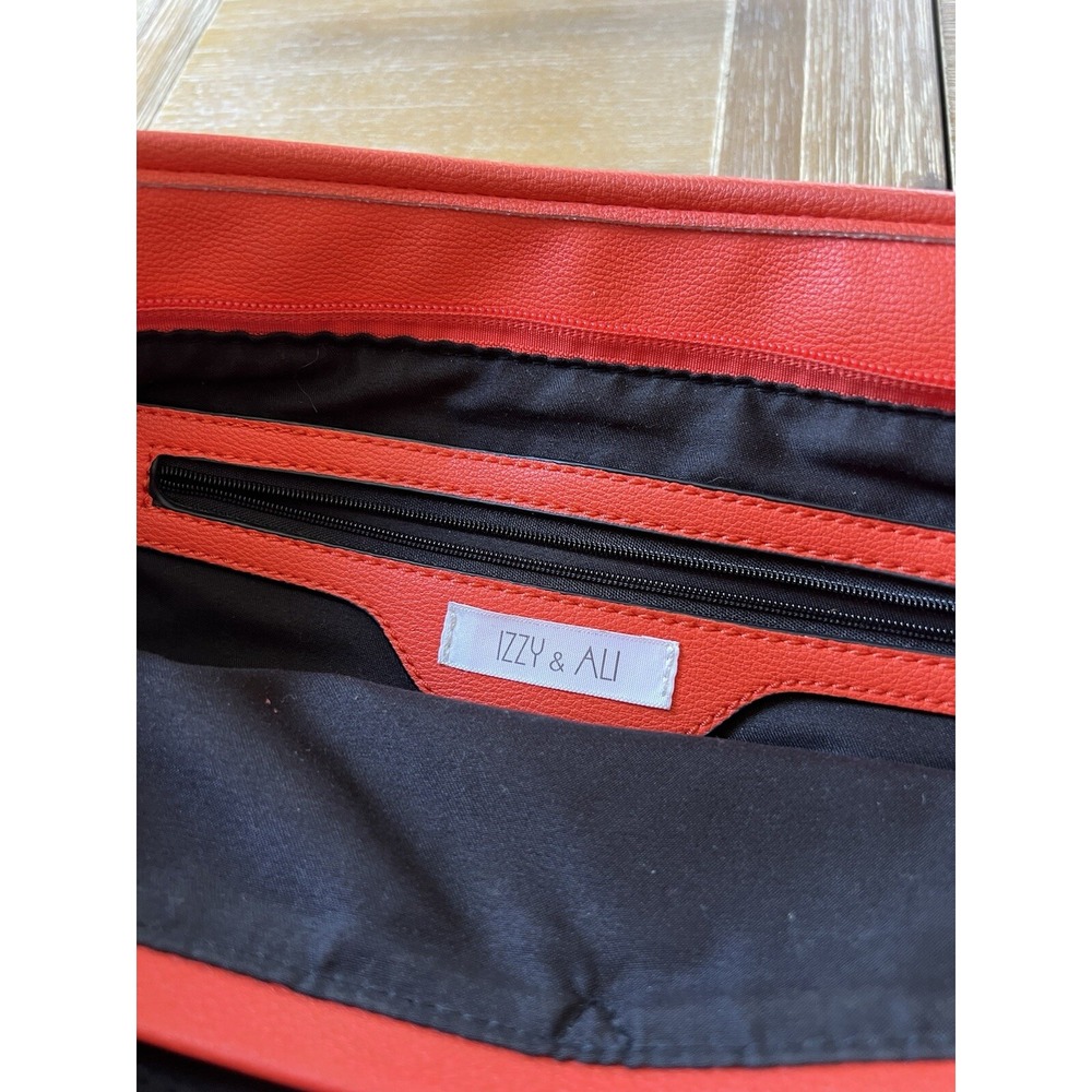 IZZY AND ALI Orange CHIC STRAW Large Tote PURSE Handbag - Picture 7 of 7